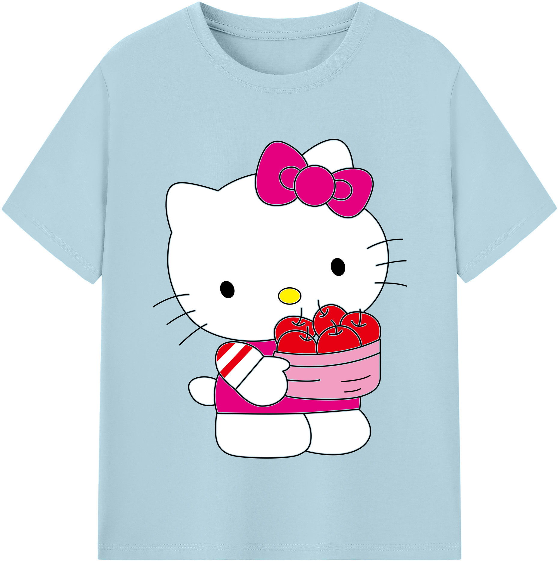 （画像用） Hello Kitty ハローキティ 綿100％半袖Tシャツ（フロントプリント）
